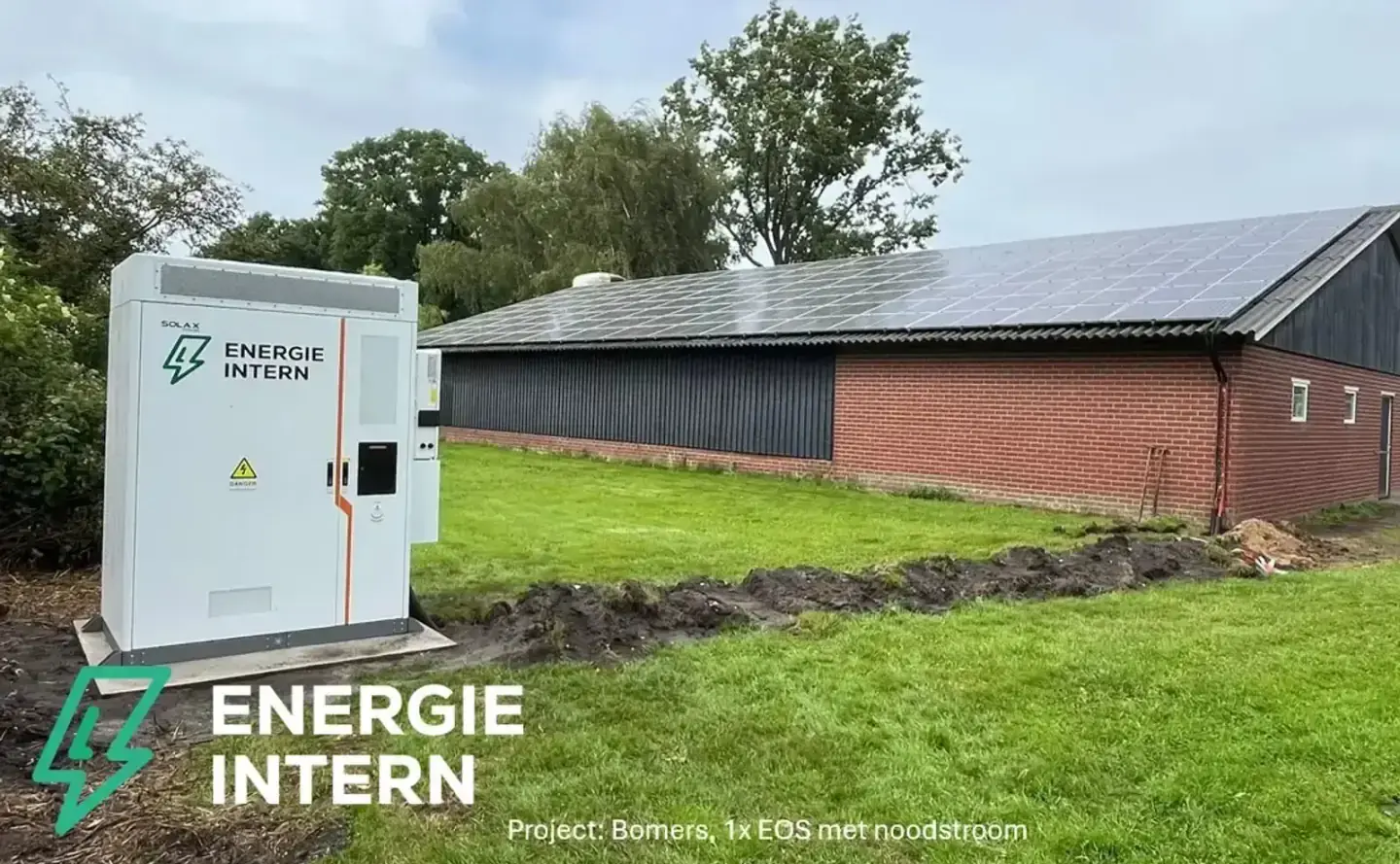 Batterijopslag-installatie van Energie Intern, project Bomers